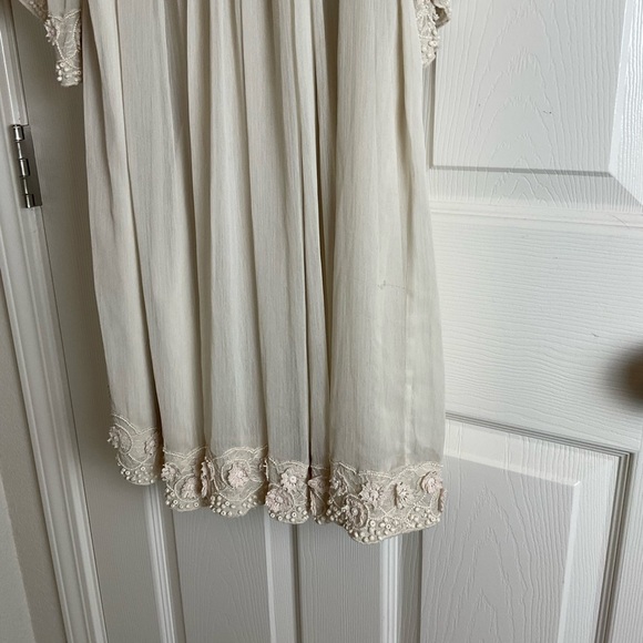 Free People Ivory Etheral Embellished Chiffon Mini Dress-small - Picture 9 of 14